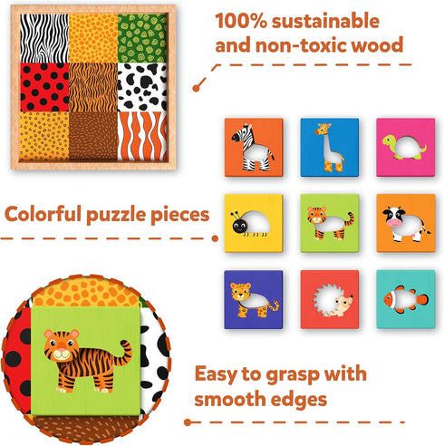 Skillmatics Animal Pattern Puzzle Set - Educational Wooden Toy for Toddlers, Matching & Learning Game, Gifts for Boys & Girls Ages 18 Months and u...