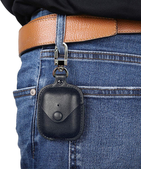 MODOS LOGICOS Leather Charging Case Cover for AirPods 1/2, Secure Snap-Fastener Compatible with Apple AirPods 1/2 Generation - Black...