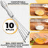 2 Pcs Ball Whisk Set — Stainless Steel Whisk Set with Comfortable Ergonomic Handle | Excellent for Eggs, 10 Ball Head, Easy to Clean — Compact 12”...