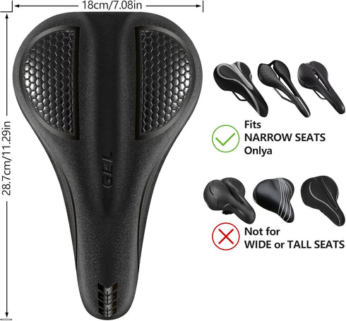 Bike Seat Cushion Gel Padded Bike Seat Cover Extra Soft Comfy for Men Women Comfort,with Peloton Stationary, Exercise, Mountain Bikes, Road & Elec...