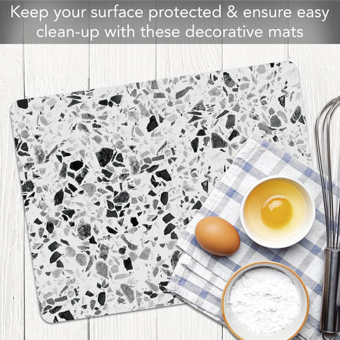 Cut N' Funnel Terrazzo Designer Flexible Plastic Cutting Board Mat 15" x 11.5", Made in the USA, Decorative, Flexible, Easy to Clean...