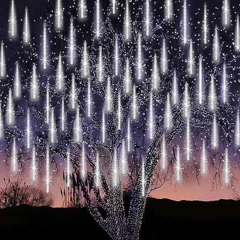 Christmas Lights Outdoor UL Certified Meteor Shower Lights 12 Inch 10 Tubes LED Falling Rain Drop Lights Icicle Snow Cascading Xmas Lights for Tre...
