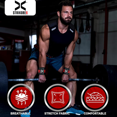 Wrist Straps for Weightlifting with Support for Men & Women 18", Gym Lifting Flexible Fit & Stiff Wrist Straps Workout Equipment,Powerlifting Stre...
