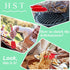 HST 3 Pack Kitchen Tongs, Non Stick Stainless Steel 9 Inch Tongs With Silicone Tip for Cooking BBQ Baking(Red)...
