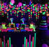 Midnight Glo Neon Paper Garland Circle Dots Hanging Decorations for Birthday Party Wedding Decorations Black Light Reactive UV Glow Party 78ft(6 P...