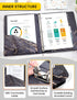 3 Ring Binder 1 Inch, SUNEE Cute Binder with 2 Pockets, Decorative Black Marble Three Ring Binder Heavy Duty (Fit 8.5x11 Inches) for School Suppli...