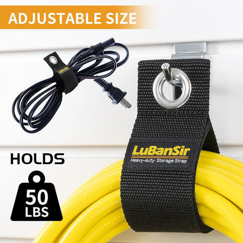 LuBanSir 9 Pack Extension Cord Holder, 17-Inch Extension Cord Storage Strap for Garage Organization and Storage...