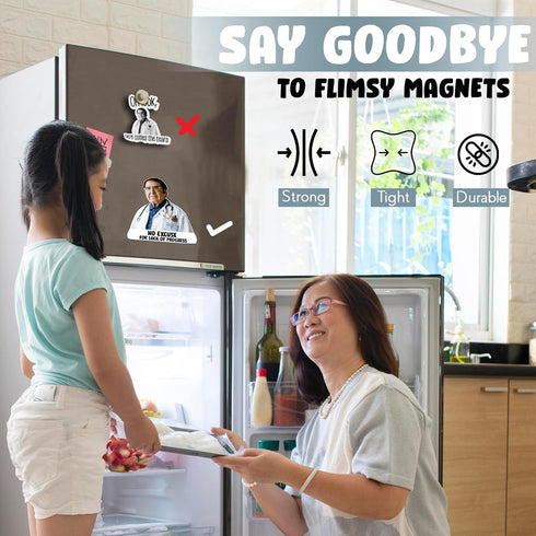 12 Pack Dr Now Magnets, Funny Dr. Nowzaradan Fridge Magnet - 3" × 3" Strong Magnets, Black Text, Motivational Diet Helper - Cute Fun Magnetic Acce...