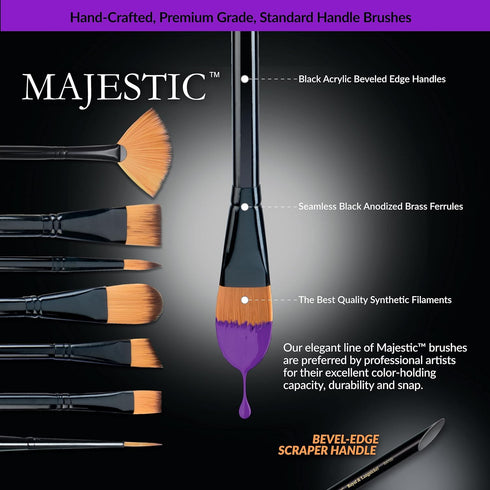 Majestic Royal & Langnickel Flat and Glaze Wash Artist Brush Set, 8-Piece...