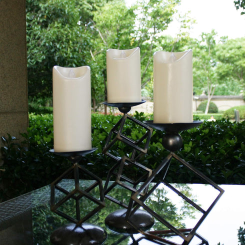 Outdoor Waterproof Flameless LED Pillar Candle with Timer Battery Operated Plastic Flickering Decorative Fake Candle Light for Home Kitchen Hallow...