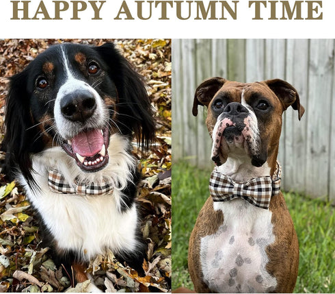 Unique style paws Fall Dog Collar, Puppy Collar with Bowtie, Adjustable Dog collar Pet Gift for Small Medium Large Dogs...