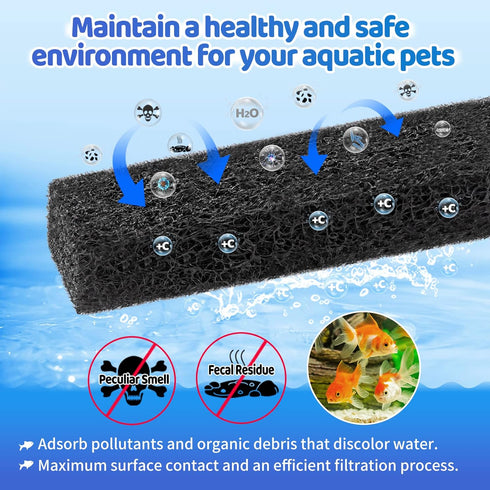 HiTauing 6 Count Carbon Reducer Filter Pads for aqueon?Fish Tank Filter Pads for QuietFlow LED PRO Model 10...