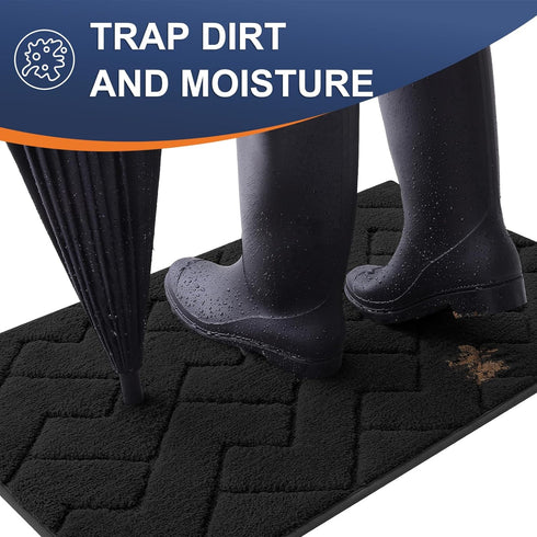OLANLY Dog Door Mat for Muddy Paws 24x16, Absorbs Moisture and Dirt, Non-Slip Washable Mat, Quick Dry Microfiber, Mud Mat for Dogs, Entry Indoor D...