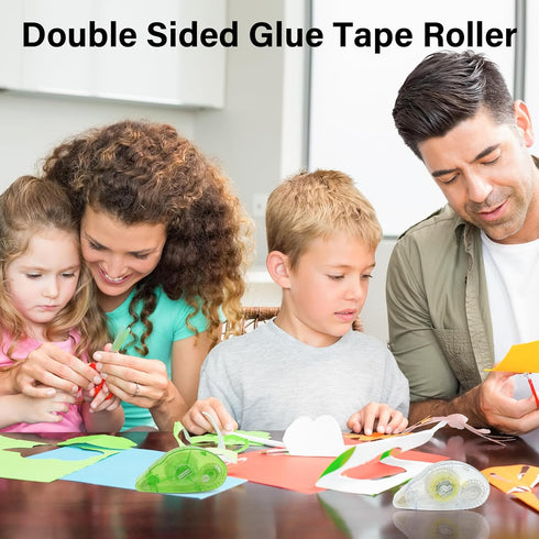 Double Sided Adhesive Scrapbook Runner Tape Roller,4 Packs Permanent Adhesive Dots Roller Applicator,Power Mini Glue Tape for Smooth Application, ...