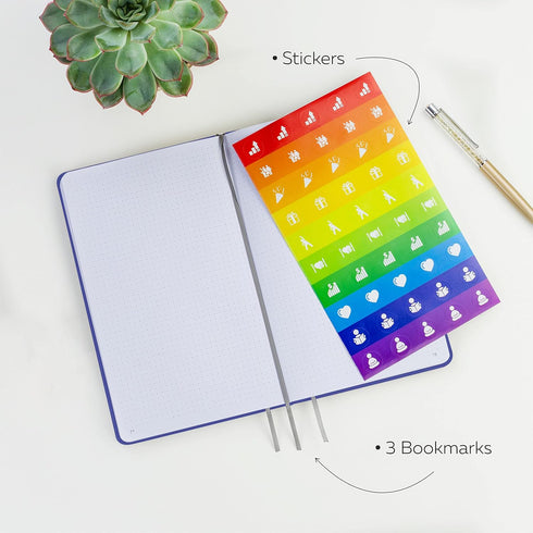 Clever Fox Dotted Notebook – Dot Grid Bullet Numbered Pages Hard Cover Notebook Journal With Thick 120g Paper and Pen Loop, Stickers, 3 Bookmarks,...