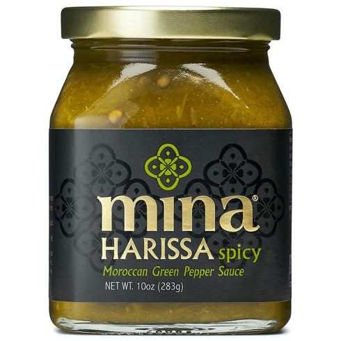 Mina Harissa Green Hot Sauce, 10 oz, Homestyle Moroccan Green Chili Garlic Sauce, Your New Salsa Verde for Spicing Up Any Dish, Harissa Sauce Perf...