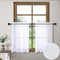 White Short Sheer Curtains 36 Inch Length for Kitchen Door 2 Panel Set Rod Pocket Cafe Curtains Linen Look Semi Sheer Tier Curtains for Small Wind...