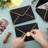 50 Pcs A7 Envelopes 5 x 7 Card Envelopes and 50 Pcs Gold Embossed Wax Seal Envelopes Self Adhesive V Flap Envelopes with Gold Border for Graduatio...