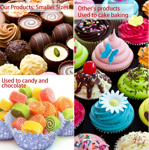600 count Cupcake Baking Cups Muffin Cupcake Liners Candy Cup Mini Colorful Cupcake Wrappers Rainbow Combo Disposable Baking Cups Set for Birthday...