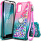 NZND Compatible with Nokia C300 (N155DL) Case, Nokia G100 (N150DL) with Tempered Glass Screen Protector, Ring Holder/Wrist Strap, Glitter Liquid F...