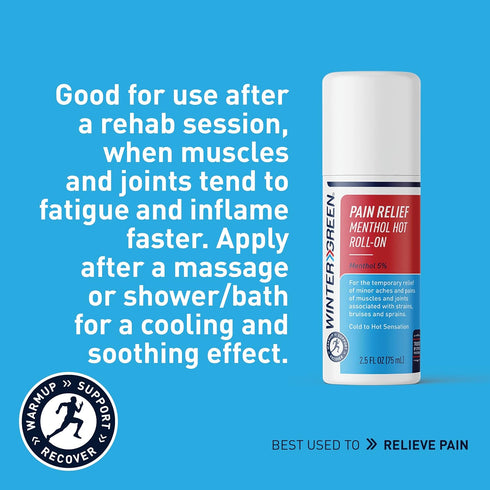 Wintergreen Menthol Hot Roll-on Gel for Muscle and Joint Relief associated with Strains, Sprains, and Bruises (2.5 Fl Oz)...
