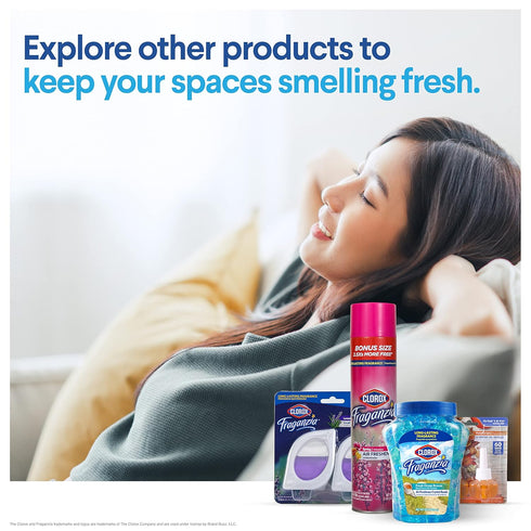 Clorox Fraganzia Small Room Air Freshener in Lavender with Eucalyptus |Peel & Place Air Freshener, No-Plug, Battery-Free for Closets, Laundry Room...