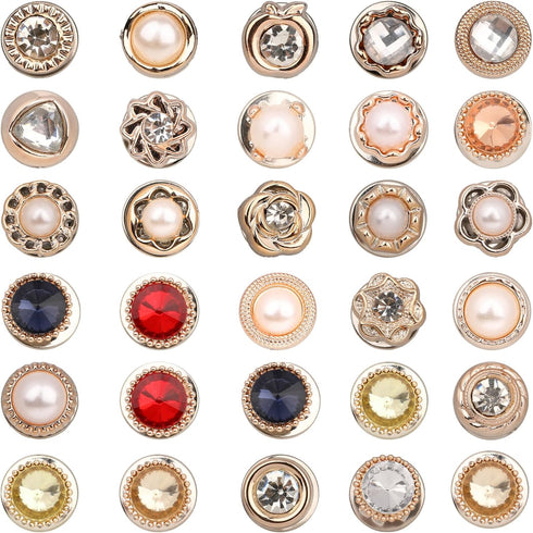 30PCS Women Shirt Brooch Buttons Cover up Anti-Exposure Fixed Brooches Pearl Decorative Pins Buttons for Coat Dress Clothes...