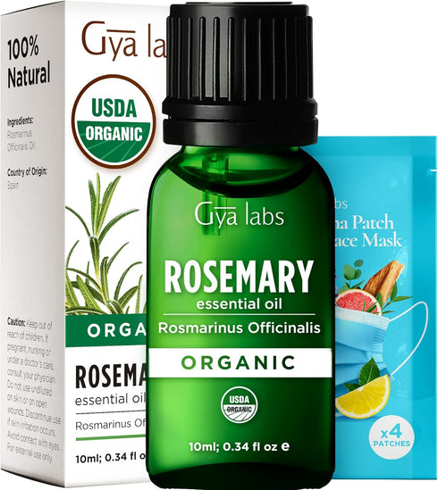Gya Labs USDA Certified Organic Rosemary Essential Oil for Hair & Scalp - 100% Pure Natural Rosemary Oil Organic for Skin & Diffuser - Natural Aro...