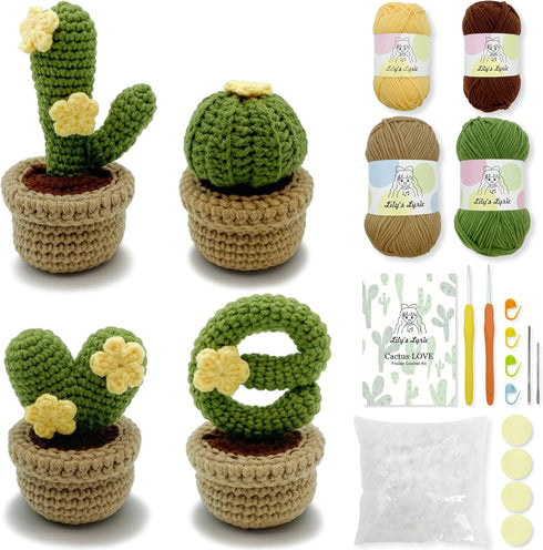 Lily's Lyric Crochet & Craft Kit | Cactus LOVE| Step-by-Step Video Tutorial for Adults Teenagers | Craft Gift Idea DIY Home Decoration......