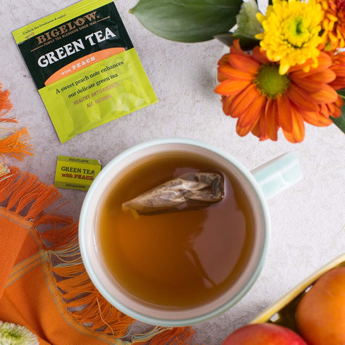 Bigelow Tea with Peach Caffeinated Green Tea, 20 Count, Pack of 6...