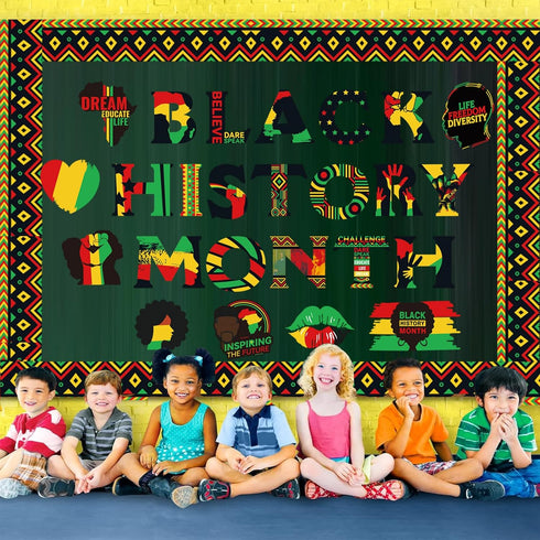 Black History Month Bulletin Board Borders Cutouts Classroom Decorations, African Worthwhile Commemoration Festival Bulletins Board Cutouts Wall D...