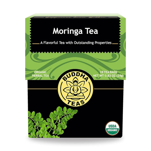 Buddha Teas - Moringa Tea - Herbal Tea - Source of Essential Vitamins & Minerals - Natural Ingredients - Caffeine Free - OU Kosher - 18 Tea Bags (...