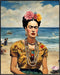 Posterizer 1 pcs- Frida Kahlo inspied art with retro clothing-Famous Figures Art Collection-Landscape & Nature Art- Living Room Bedroom Decor- unf...
