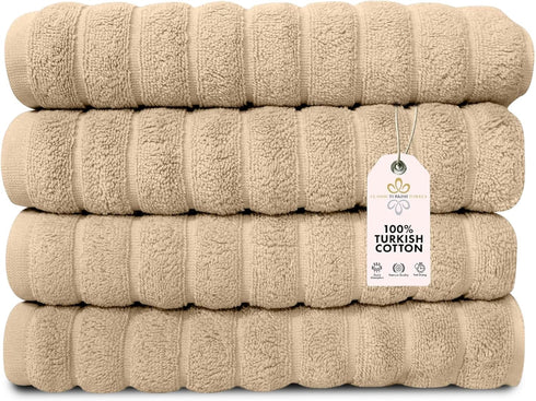 Classic Turkish Towels CTT Luxury Hand Towels for Bathroom Set of 4, 100% Turkish Cotton, Quick Dry & Comfy Towels for Hotel & Spa, Highly Absorbe...