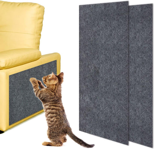 2Pack Cat Scratching Mat, 39.4"x15.8" Trimmable Cat Carpet with Self-Adhesive, DIY Climbing Cat Scratcher Tree Shelves Couch Furniture Protector(D...