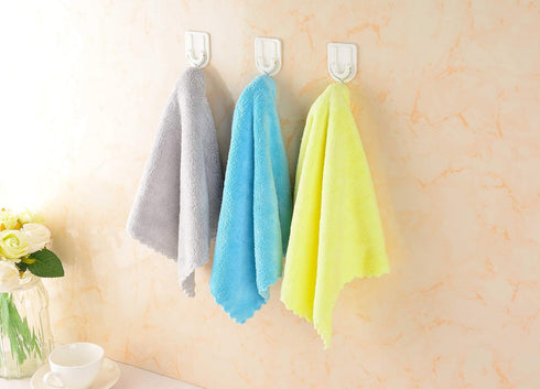Ultra Soft Edgeless Microfiber Cleaning Towel Pack of 12, All-Purpose Multipurpose Plush 12' x 12' Cleaning Towels, Super Absorbent (Blue)...