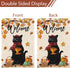 Welcome Fall Garden Flag 12 x 18 Inch Double Sided Burlap, Black Cat with Pumpkins Garden Flags, Maple Leaves Autumn Banners for Seasonal Yard Tha...