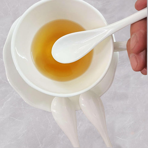 6PCS Porcelain White Coffee Spoons Espresso Spoons Tea Sauce and Desserts Ceramic Spoons...