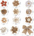 VGOODALL 16 PCS Natural Burlap Flowers Set, Including 12 PCS Handmade Lace Burlap Flowers and Bowknots, 4 Rolls Burlap Ribbon for Christmas Birthd...