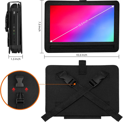 Car Headrest Mount Holder Strap Case for Swivel & Flip Style Portable DVD Player -Suitable for 10 Inch to 10.5 Inch Screen...