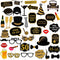 Adult 50th Birthday Photo Booth Props(41Pcs) for Her Him Cheers to 50 Years Birthday Party, Gold and Red Decorations, 50th Happy Birthday Party Su...