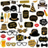 Adult 50th Birthday Photo Booth Props(41Pcs) for Her Him Cheers to 50 Years Birthday Party, Gold and Red Decorations, 50th Happy Birthday Party Su...