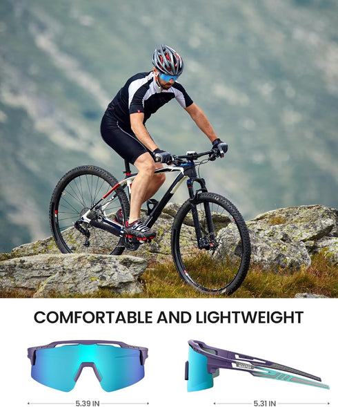 OutdoorMaster Hawk II Polarized Sports Sunglasses for Men Women, TAC UV400 Protection TR90 Frame Cycling Sunglasses, Baseball Running Fishing Golf...
