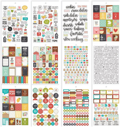 Simple Stories Carpe Diem Recipe A5 Stickers 12/Pkg, Multicolor...