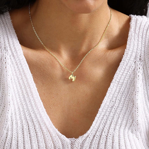 Gold Initial Necklaces for Women Cute Small Bubble Letter Necklace Personalized Name Pendant Necklace Gold Jewelry Gifts for Women Girls...