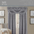 Elrene Home Fashions Antonia Floral Damask Waterfall Window Valance with Tassels, 52"x36", Silver...