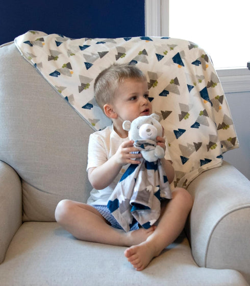Minky Animal Snuggler Lovey Blanket for Kids, Babies, Boys, Girls, Gender Neutral Security Blanket with Stuffed Animal (Beloved Snowcap Bear)...