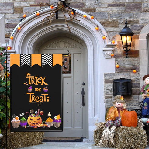 Halloween Garden Flag 12 x 18 Inch, Jack-o'-lantern Halloween Decoration Flags Double Sided Small Yard Flag for Outdoor Indoor Decor...
