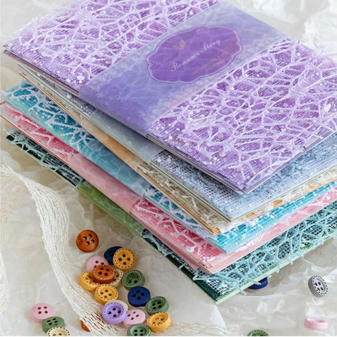WENSIDUO 186Pcs Craft Textured Scrapbook Paper, Mesh Fabric Scrapbooking Supplies DIY Paper Stickers Craft Kits Collage Materials for Junk Journal...