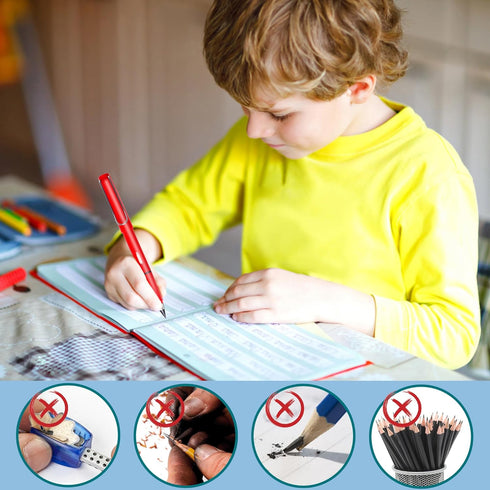 12Pack Forever Pencils for Kids Writing, Infinity Pencil Cute Inkless Everlasting Pencil with Eraser for Sketching (Black)...